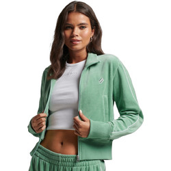 Superdry D2 Code Logo Γυναικεία Ζακέτα Φούτερ Κοντή με Φερμουάρ Πράσινη Mint W2011490A-7XQ