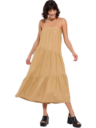 Funky Buddha Midi Καλοκαιρινό Καθημερινό Φόρεμα Ταμπά FBL007-132-13