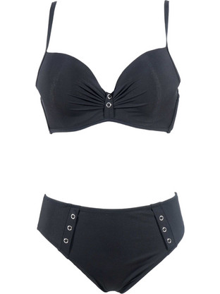 Gsecret Bikini Set με Ενίσχυση Ψηλόμεσο Μαύρο FH3116-22181