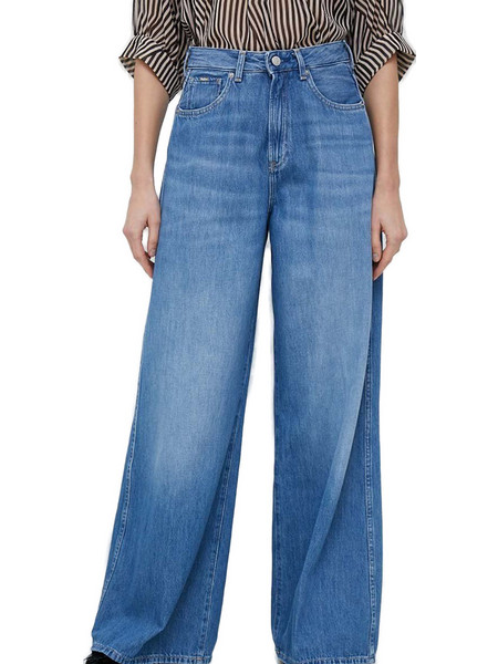 Pepe Jeans Ψηλόμεσο Γυναικείο Τζιν Παντελόνι Loose Εφαρμογή Καμπάνα Μπλε PL2044172-000