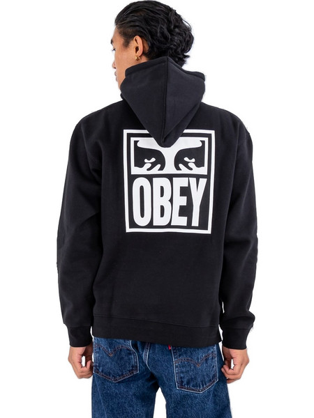 Obey Ανδρικό Φούτερ Fleece με Κουκούλα & Τσέπες Μαύρο 112843126-BLK