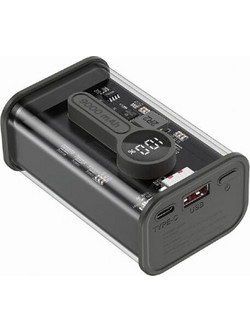 Gembird Power Bank 9000mAh 20W με Θύρα USB-A & Θύρα USB-C Transparent Quick Charge 3.0 Black