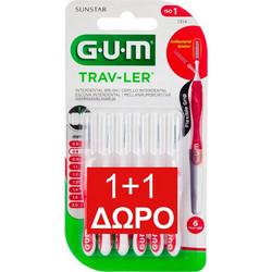 Gum 1314 Trav-ler Μεσοδόντια Βουρτσάκια 0.8mm Κόκκινα 2x6τμχ