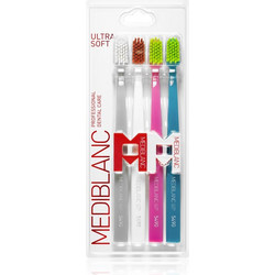 Mediblanc 5490 Ultra Soft Οδοντόβουρτσες 4τμχ Γκρι Λευκή Πράσινη Πετρόλ
