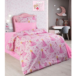 Dimcol Σετ Παιδικά Σεντόνια Μονά Βαμβακερά 160x240 Princess 392 Pink