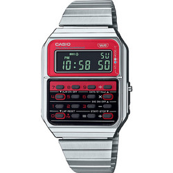 Casio Vintage Ψηφιακό Ανδρικό Ρολόι Χρονογράφος με Ασημί Μεταλλικό Μπρασελέ CA-500WE-4BEF