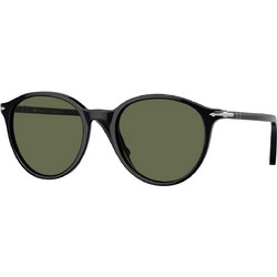 Persol PO3350S 95/58 Ανδρικά Γυαλιά Ηλίου Στρογγυλά Κοκάλινα Μαύρα με Πράσινο Polarized Φακό
