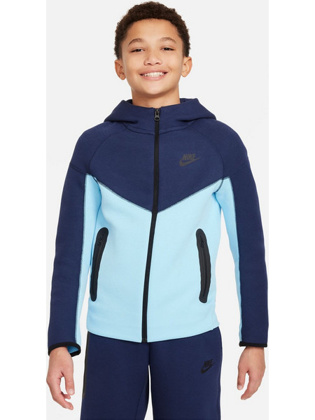 Nike Tech Fleece Παιδική Ζακέτα Φούτερ με Κουκούλα και Φερμουάρ Navy Μπλε FD3285-410