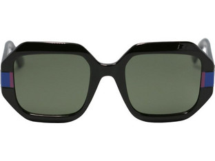 Karl Lagerfeld KL6124S 001 Γυναικεία Γυαλιά Ηλίου Τετράγωνα Κοκάλινα Μαύρα με Μαύρο Polarized Φακό