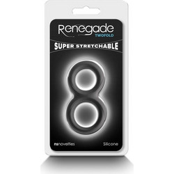 NS Novelties Renegade Twofold Cock RIngs Black