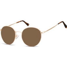 Sunoptic SB-915B Ανδρικά Γυαλιά Ηλίου Στρογγυλά Μεταλλικά Χρυσά με Καφέ Polarized Φακό