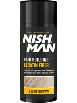 Nish Man Hair Building Keratin Fiber Light Brown 21gr
