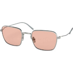 Prada PR54WS 05Q03F Ανδρικά Γυαλιά Ηλίου Τετράγωνα Μεταλλικά Ασημί με Ροζ Polarized Φακό