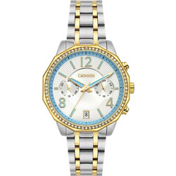 Breeze Crystal Γυναικείο Ρολόι Χρονογράφος με Ασημί Μεταλλικό Μπρασελέ 712451.3