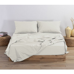 Nef-Nef Σεντόνι Υπέρδιπλο Βαμβακερό 240x270 Basic Ecru