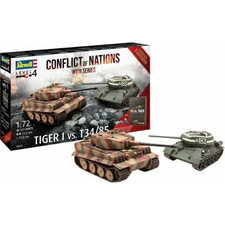 Revell Conflict Of Nations Tiger Vs. T34/85 Συναρμολογούμενο Πλαστικό Μοντέλο Τανκ 1:72