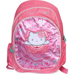 SunCe Hello Kitty Σχολική Τσάντα Πλάτης Δημοτικού Φούξια HS4-7410