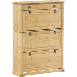 vidaXL Corona Παπουτσοθήκη Μασίφ Ξύλο Πεύκο M99xΠ32xY138cm 4002788