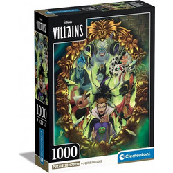 Puzzle Clementoni Compact Box High Quality Collection Disney Villains 1000 Κομμάτια