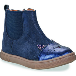 GBB Παιδικά Μποτάκια Navy Μπλε Suede Chelsea με Φερμουάρ AK318-42