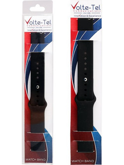 Volte-Tel Λουράκι Σιλικόνης Black (Universal 18mm)