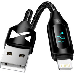 Wozinsky WUALC1 Braided LED USB-A to Lightning Cable 1m Black 5907769308451
