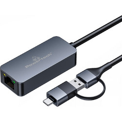 Powertech PTR-0149 Ενσύρματος Ethernet USB-C Αντάπτορας Δικτύου 1Gbps