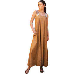 AGGEL Midi Καλοκαιρινό Βραδινό Φόρεμα Ταμπά SS43018KF-1022