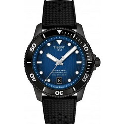 Tissot Seastar Ανδρικό Ρολόι Αυτόματο με Μαύρο Καουτσούκ Λουράκι T120.807.37.041.00