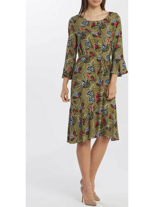 Gant Midi Βραδινό Φόρεμα Χακί 4503069