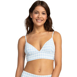 Roxy Check It Bikini Top Μπουστάκι Γαλάζιο Λευκό ERJX30528