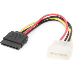 Cablexpert CC-SATA-PS Καλώδιο Τροφοδοσίας 4-Pin Molex Male to 15-Pin SATA 0.15m Multicolor