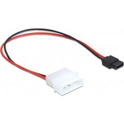 DeLOCK 82913 Καλώδιο Τροφοδοσίας 4-Pin Molex Male to 6-Pin SATA Male 0.24m Multicolor
