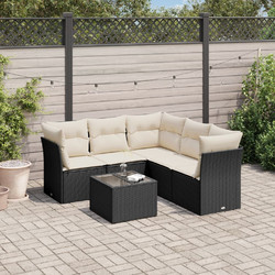 vidaXL Σετ Σαλόνι Κήπου Rattan 6τμχ Μαύρο 3217626