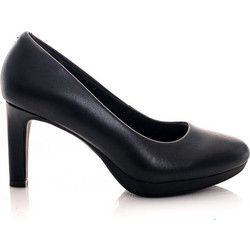 Clarks Ανατομικές Γόβες Δερμάτινες με Τακούνι Στιλέτο & Φιάπα Μαύρες 26157764