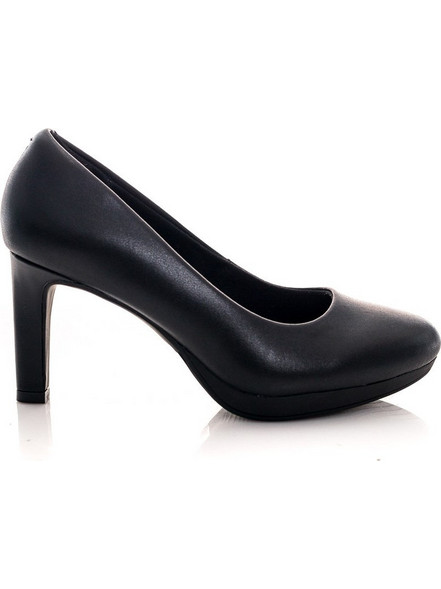Clarks Ανατομικές Γόβες Δερμάτινες με Τακούνι Στιλέτο & Φιάπα Μαύρες 26157764