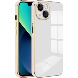 Bodycell Gold Plated Silicon Back Cover White (iPhone 14)