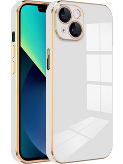 Bodycell Gold Plated Silicon Back Cover White (iPhone 14)