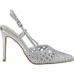 Elenross Γόβες Slingback Δερμάτινες με Τακούνι Στιλέτο Ασημί GS09130W-SIL