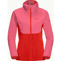 Jack Wolfskin Go Hike Αθλητικό Γυναικείο Μπουφάν Softshell Μακρύ Αδιάβροχο Αντιανεμικό Ροζ 1306861-3033