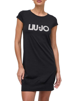 Liu Jo Mini Καθημερινό Μπλουζοφόρεμα Μαύρο VA4103JS003-N9261