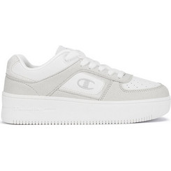 Champion Foul Play Plat Velour Γυναικεία Sneakers Flatforms Λευκά Εκρού S11702-ES002
