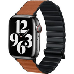 Beline Magnetic Pro Λουράκι Δερμάτινο Black / Brown (Apple Watch 42 / 44 / 45 / 49mm)
