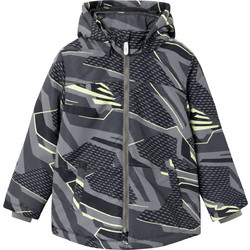 Name It Παιδικό Μπουφάν Χειμωνιάτικο Softshell Αδιάβροχο Γκρι Κίτρινο 13229830