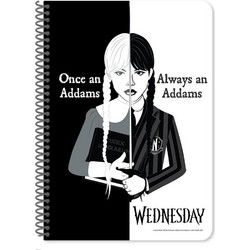 Must Wednesday Girl Σπιράλ Τετράδιο Ριγέ B5 60 Φύλλων 2 Θεμάτων Μαύρο Λευκό 000503665