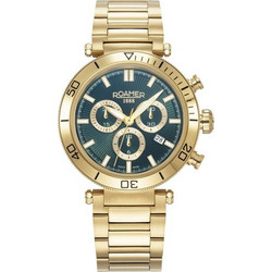 Roamer Toscana Ανδρικό Ρολόι Χρονογράφος με Χρυσό Μεταλλικό Μπρασελέ 994837487520
