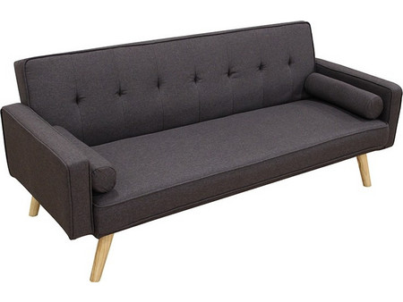 Zita Plus Rony Τριθέσιος Καναπές Κρεβάτι Ανθρακί 179x80x75cm 40.0082