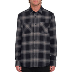 Volcom Ανδρικό Πουκάμισο Βαμβακερό Καρό Μακρυμάνικο Κανονική Γραμμή Ανθρακί A0542302-BLK