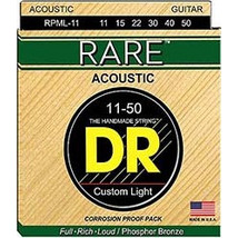 DR Strings Rare Σετ 6 Χορδές Ακουστικής Κιθάρας Phosphor Bronze 11-50" Custom Light Tension