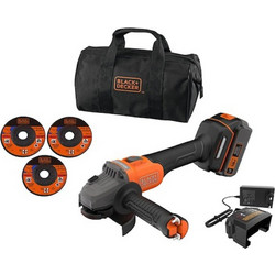 Black & Decker BCG6L8F1S Γωνιακός Τροχός Μπαταρίας 18V 115mm 1x4Ah